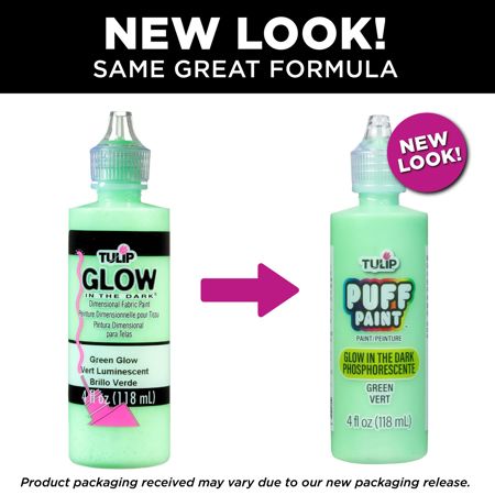 Picture of 16069 Tulip Dimensional Fabric Paint Glow Green 4 oz.
