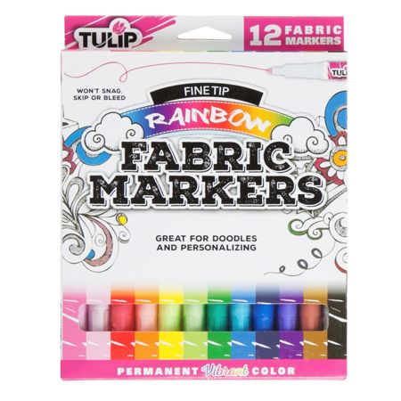 Picture of 34944 Tulip Fine-Tip Fabric Markers Rainbow 12 Pack