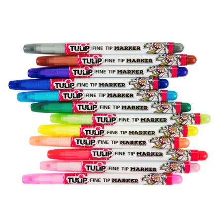 Picture of 34944 Tulip Fine-Tip Fabric Markers Rainbow 12 Pack